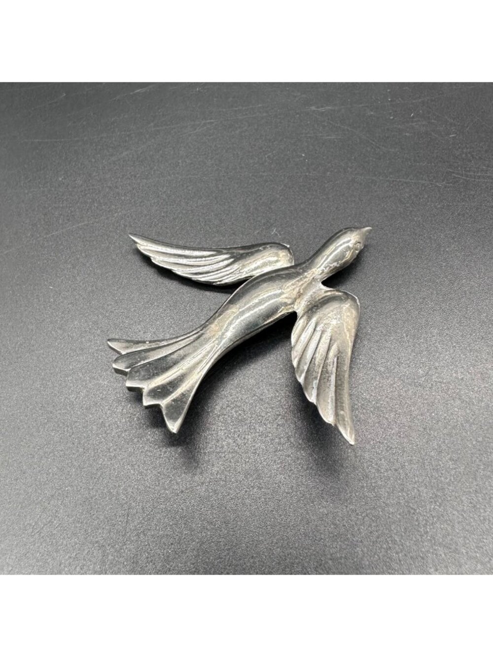Vintage Bird Brooch Pin Sterling Silver Sparrow Swallow Art Deco Statement